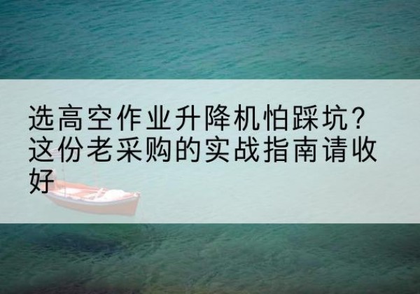 樊城高空作业升降机厂家推荐-选高空作业升降机怕踩坑？这份老采购的实战指南请收好